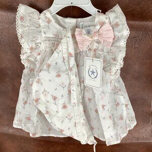The Prairie By Rachel Ashwell Summer Spring Flower Baby Dress Bonnet 0-3 Mo NWT